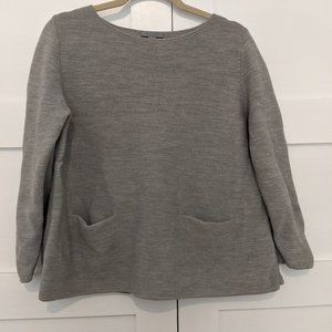 COS Wool Sweater 3/4 sleeve (Grey) Large